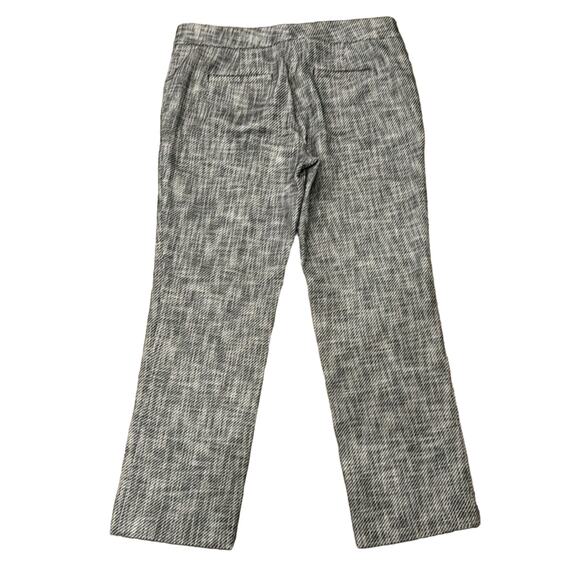Ann Taylor Women's Devin Fit Jacquard Ankle Trouser Pants Black White Size 6 - Picture 2 of 7